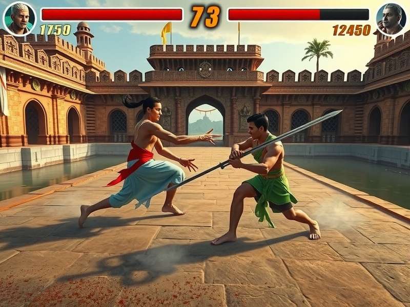 Kochi Battle Gladiator gameplay screenshot showing intense combat in Fort Kochi arena